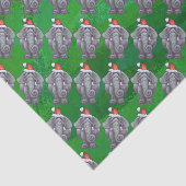 Elefantenweihnacht auf Grün Seidenpapier (Ausschnitt)