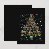 Elefantenweihnachtsbaum mit leuchtendem Licht Dankeskarte (Vorne/Hinten)