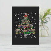 Elefantenweihnachtsbaum mit leuchtendem Licht Dankeskarte (Stehend Vorderseite)