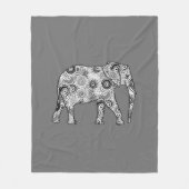 Elefantenwirbel, grau, schwarz und weiß, Fraktal Fleecedecke (Vorderseite)