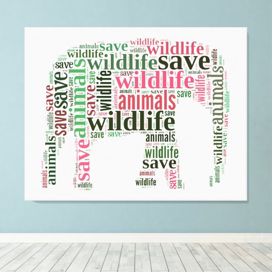 Elefantenwörterwolke Leinwanddruck (Insitu (Holzboden))