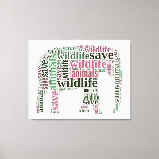 Elefantenwörterwolke Leinwanddruck (Vorderseite)