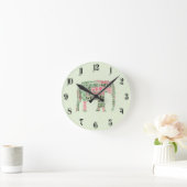 Elefantenwörterwolke Runde Wanduhr (Zuhause)
