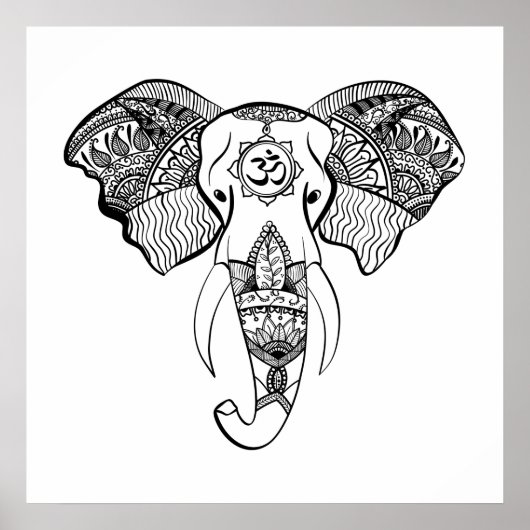 Elefantenzeile zeichnend poster (Vorne)