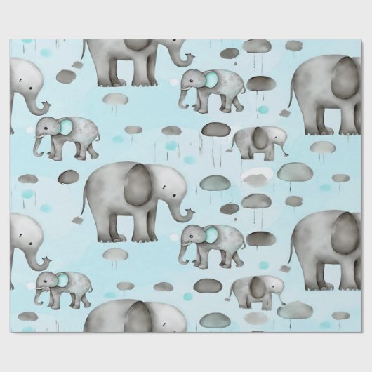 Elefantes  geschenkpapier (Flach)