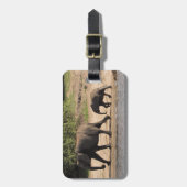 Elefantfamilie Gepäckanhänger (Vorderseite vertikal)