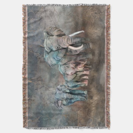 Elefantherde Digital-Kunst Decke (Vorderseite Vertikal)