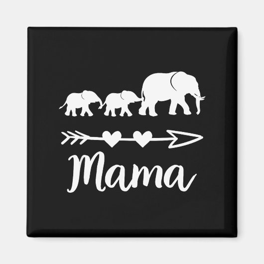 Elefantin 2 Babys Kinder Mutter von zwei süßen Müt Magnet (Vorne)
