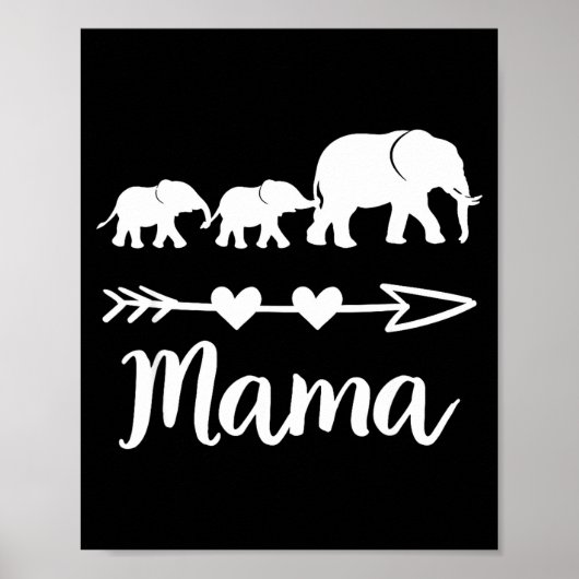 Elefantin mit 2 Babys Kindern Mutter von zwei süße Poster (Vorne)