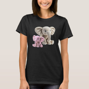 Elefantinmutter und ihr rosa Baby-Elefant. T-Shirt
