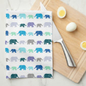 Elefantmarschieren Geschirrtuch (Viertel Falte)