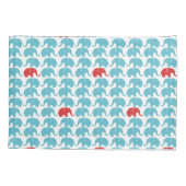 Elefantmuster mit rotem Akzent Kissenbezug (Rückseite)