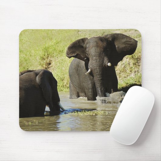 Elefantschwimmen Mousepad (Mit Mouse)