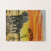 Elefantsonnenuntergang Puzzle (Horizontal)