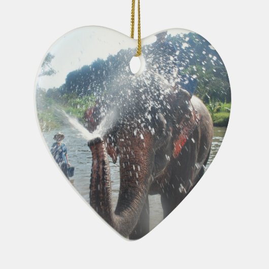 Elefantsprühwasser Keramikornament (Rechts)