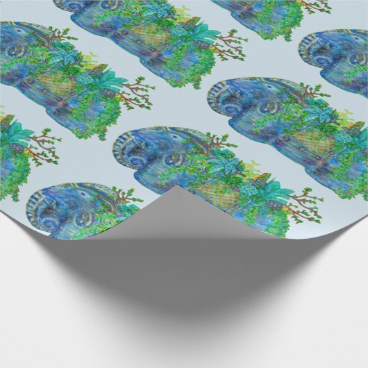 ElefantSucculent Geschenkpapier (Ecke)
