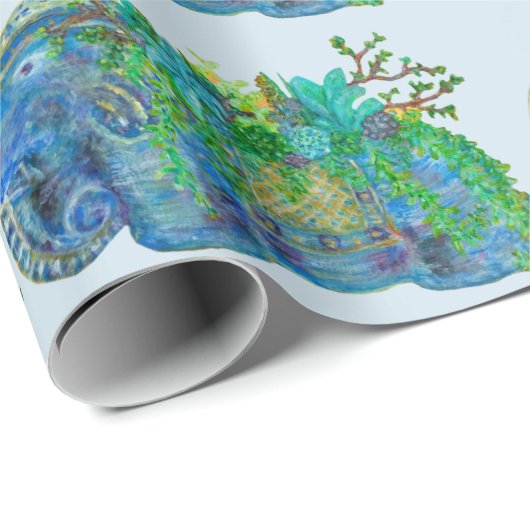 ElefantSucculent Geschenkpapier (Rolleneckpunkt)