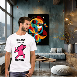 Elefunk Funny Elephant - Benutzerdefiniertes Crew- T-Shirt