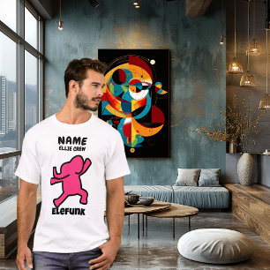 Elefunk Lustiger Elefant – Benutzerdefiniertes Cre T-Shirt