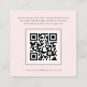 Elegamt Blush Pink Wedding Menu Karte (Rückseite)