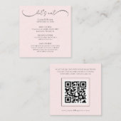 Elegamt Blush Pink Wedding Menu Karte (Vorne/Hinten)