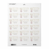 Elegan Ananas White, Fux Gold Foil Confetti Adressaufkleber (Vorne)