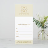 Elegan Beige Minimalist Custom Business Gift Card (Stehend Vorderseite)
