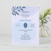 Elegan Blue Aesthetic Customized Baby Shower Einladung (Stehend Vorderseite)