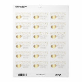 Elegan Gold Heart , Imitate Gold Foil Confetti Adressaufkleber (Vorne)