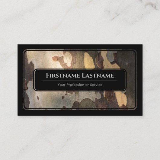 Elegan-Holzbaum im gerahmten Holzstil Visitenkarte (Vorderseite)