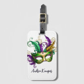 Elegan Mardi Gras Mask Gepäckanhänger (Vorderseite Vertikal)