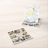 Elegan Modern Monogram, erstes Foto für Familienna Rechteckiger Pappuntersetzer (Vor Ort)