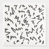 Elegan modern schwarz-weiß serviette (Vorderseite)