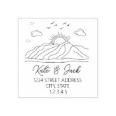 Elegan Mountains Wedding Rücksendeadresse Gummistempel (Prägung)