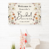 Elegan Pastel Boho Wildblume Modernes Brautparty Banner (InSitu)