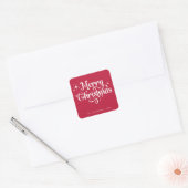 Elegan Red Merry Christmas Retro Script Custom Quadratischer Aufkleber (Umschlag)