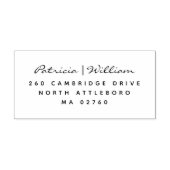 Elegan Script Two Names Simple Rücksendeadresse Gummistempel (Prägung)