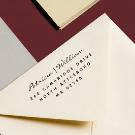 Elegan Script Two Names Simple Rücksendeadresse Gummistempel