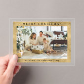 Elegan Stylish Faux Gold | Photo Christmas Card Acryleinladungen (Insitu (Handheld))