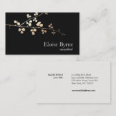 Elegan Tree Branch Gold und Black Visitenkarte (Vorne/Hinten)