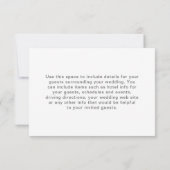 Elegan Watercolor Floral Geometric Wedding Details Einladung (Rückseite)