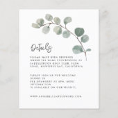 Elegan Wedding Eukalyptus Details, Einladung chic Flyer (Hinten)