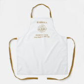 Elegan White Gold Custom Company Logo Mit Monogram Schürze (Vorderseite)
