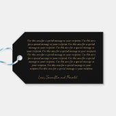 EleganBlack and Imitats Gold Calligraphy Vielen Da Geschenkanhänger (Rückseite Horizontal)