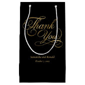 EleganBlack and Imitats Gold Calligraphy Vielen Da Kleine Geschenktüte (Vorderseite)