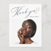 EleganBlack Dankeschön Script Foto Abschluss Postkarte (Vorderseite)