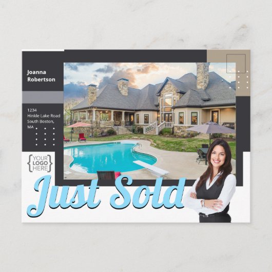 EleganBlack Just verkauft echte Anwesen-Vorlage Postkarte (Vorderseite)