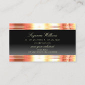 EleganBlack mit Rose Gold Borders und Monogram Visitenkarte (Rückseite)