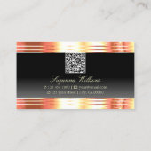 EleganBlack mit Rose Gold Borders und QR Code Visitenkarte (Rückseite)