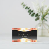 EleganBlack mit Rose Gold Borders und QR Code Visitenkarte (Stehend Vorderseite)